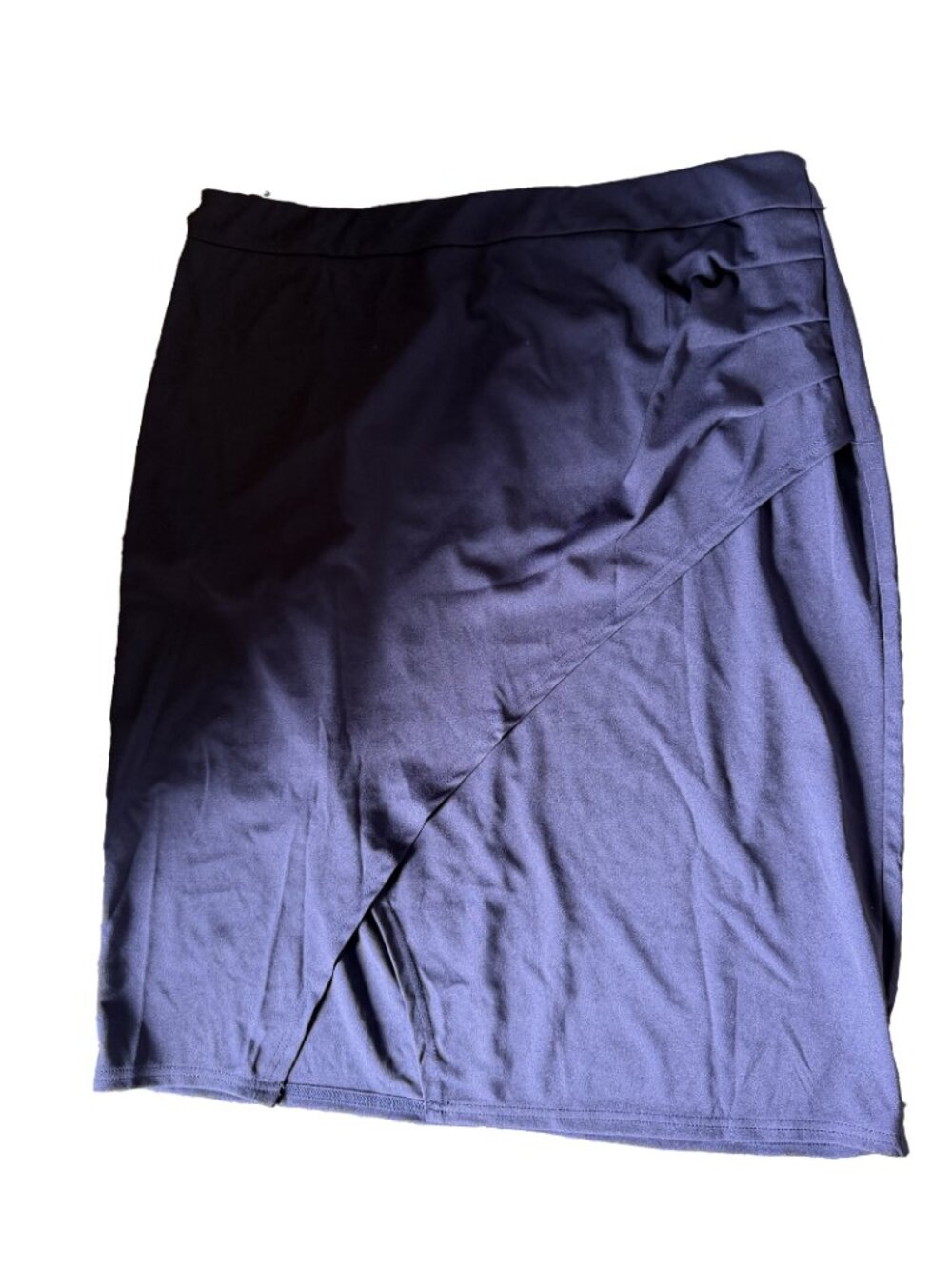 Hanna Nikole Asymmetrical Ruched Skirt 22W NWT Navy Blue